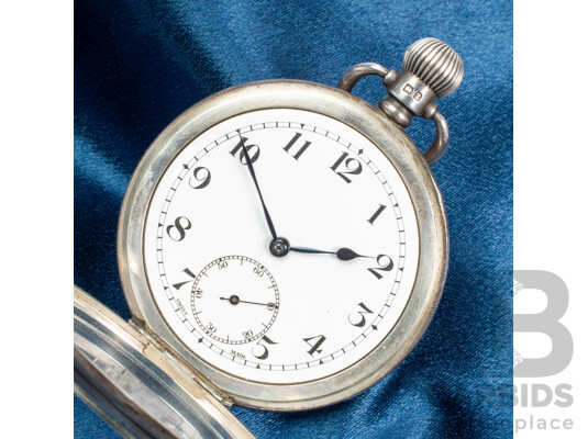 Vintage Silver Swiss Made 17 Jewels Pocket Watch - 456461