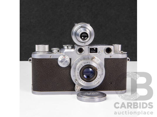 Leica IIIc 35mm Screw Mount Rangefinder Camera with Leitz Elmar 50mm F/3.5 Lens