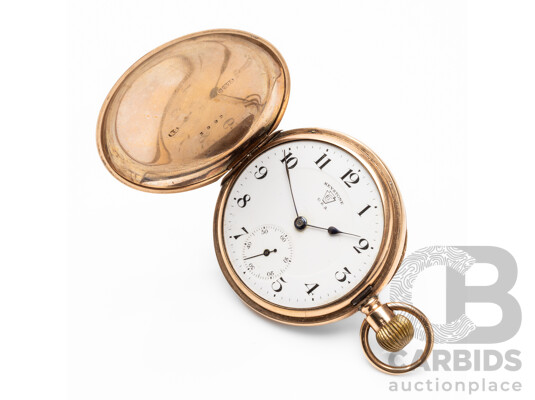Vintage 9ct Rose Gold Keystone, USA Pocket Watch - 3992