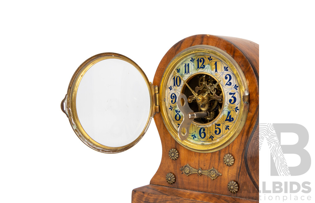 Vintage Wooden Dome Form Mantle Clock