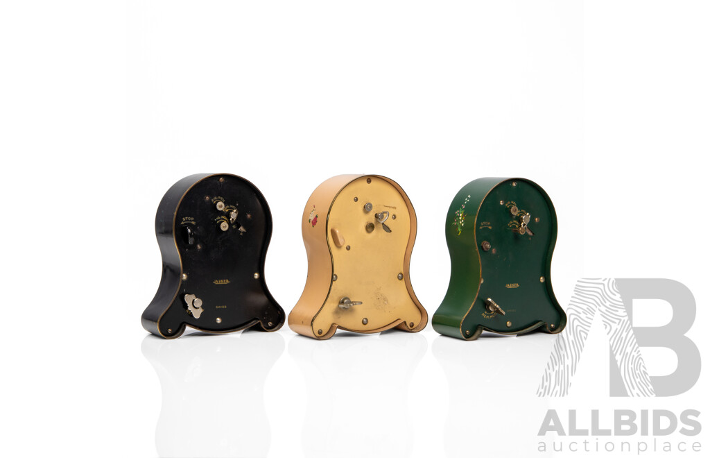 Collection of Three Vintage Jeager 'Petite Neuchateloise' Table Clocks