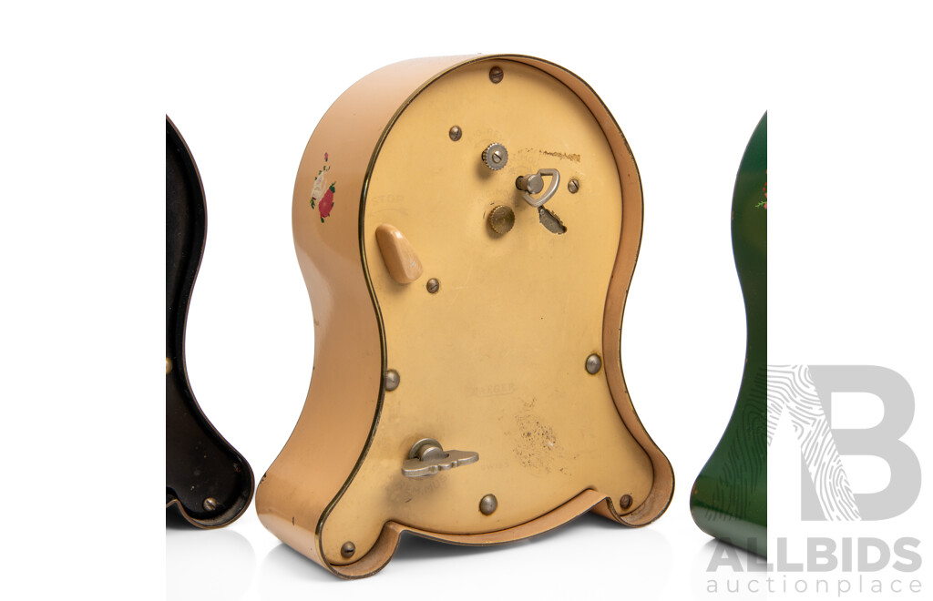 Collection of Three Vintage Jeager 'Petite Neuchateloise' Table Clocks