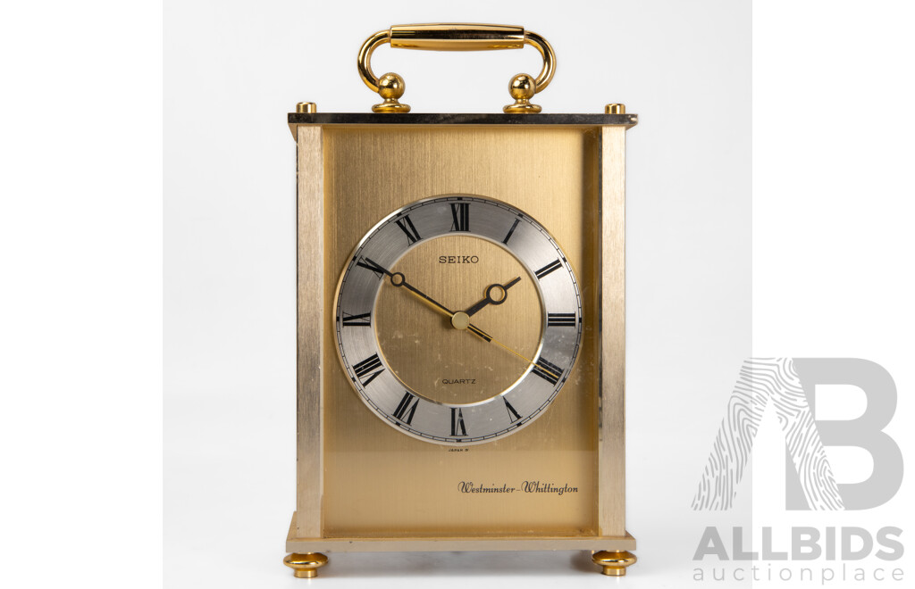 Brass Seiko Carriage Style Mantel Clock