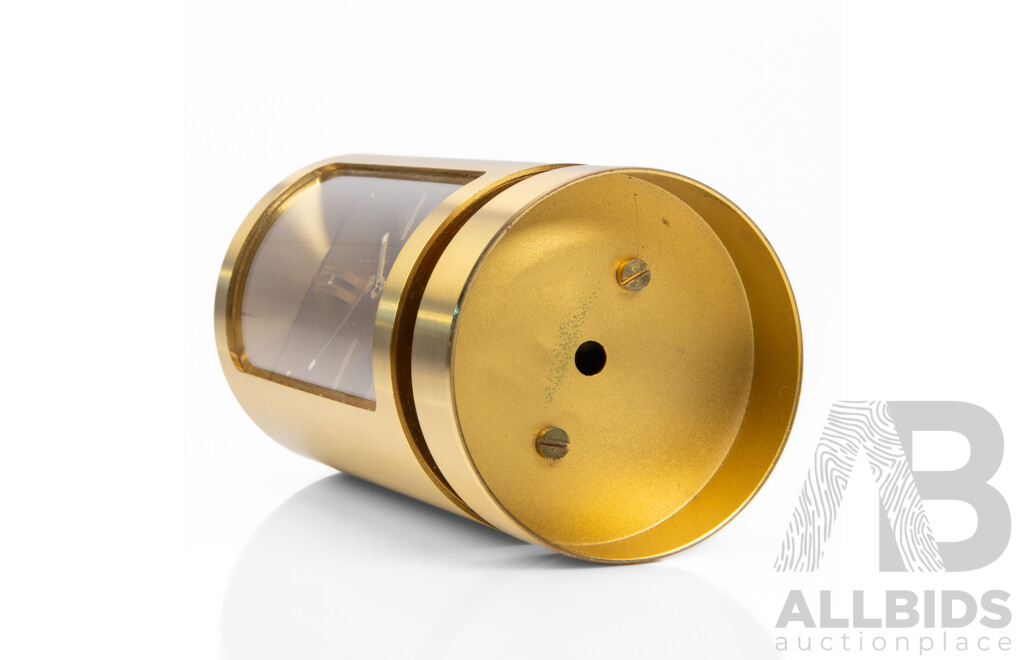 Art Deco Brass Swiza Barrel Form Alarm Clock