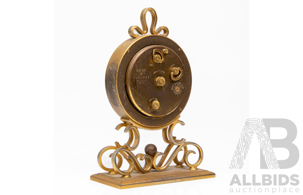 Vintage Brass Imhof Alarm Clock