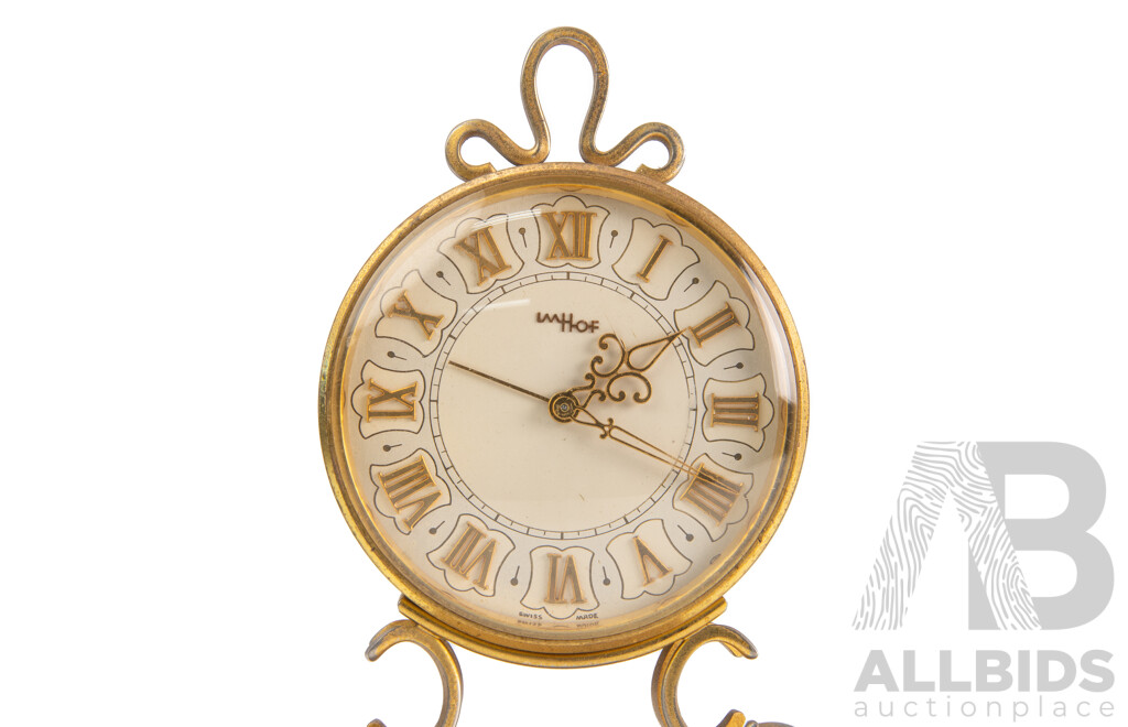 Vintage Brass Imhof Alarm Clock