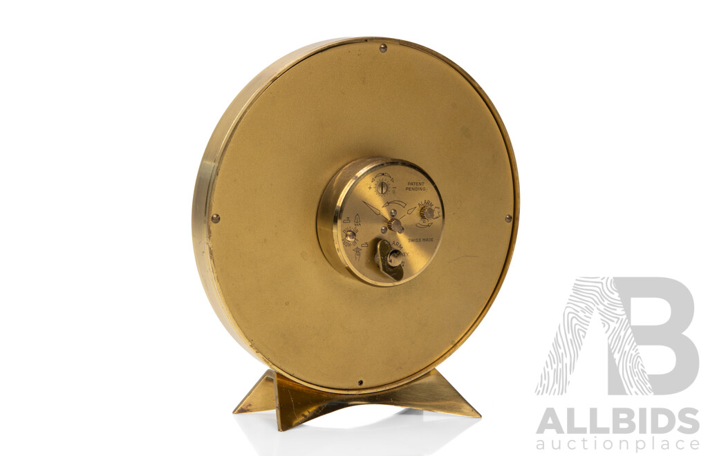 Vintage Brass Swiza Alarm Clock