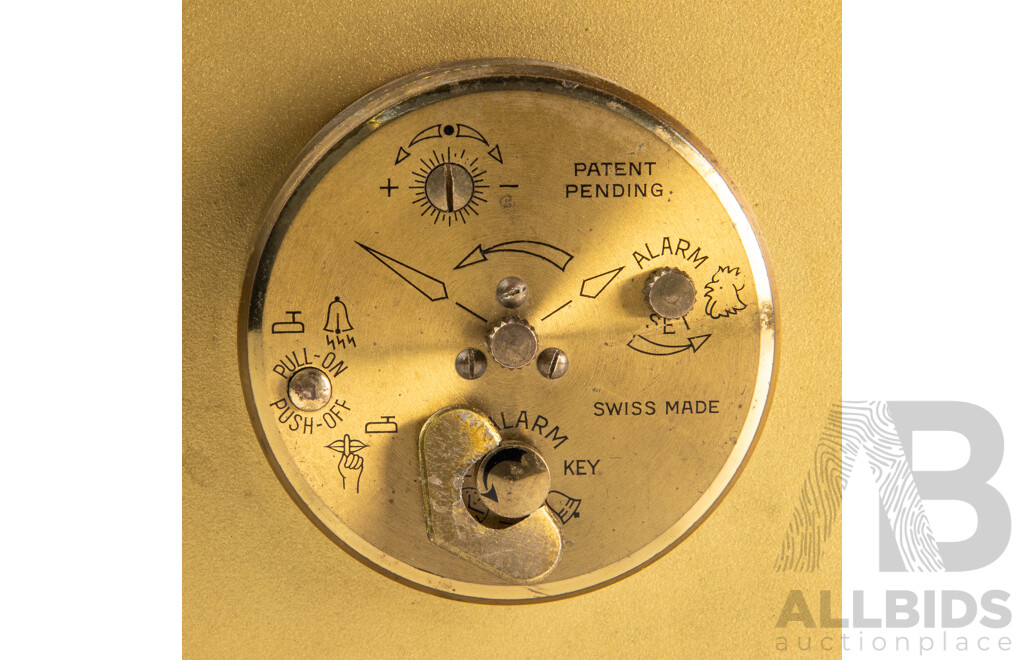 Vintage Brass Swiza Alarm Clock