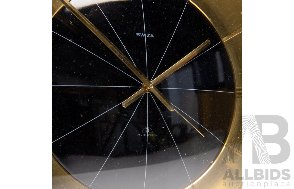 Vintage Brass Swiza Alarm Clock