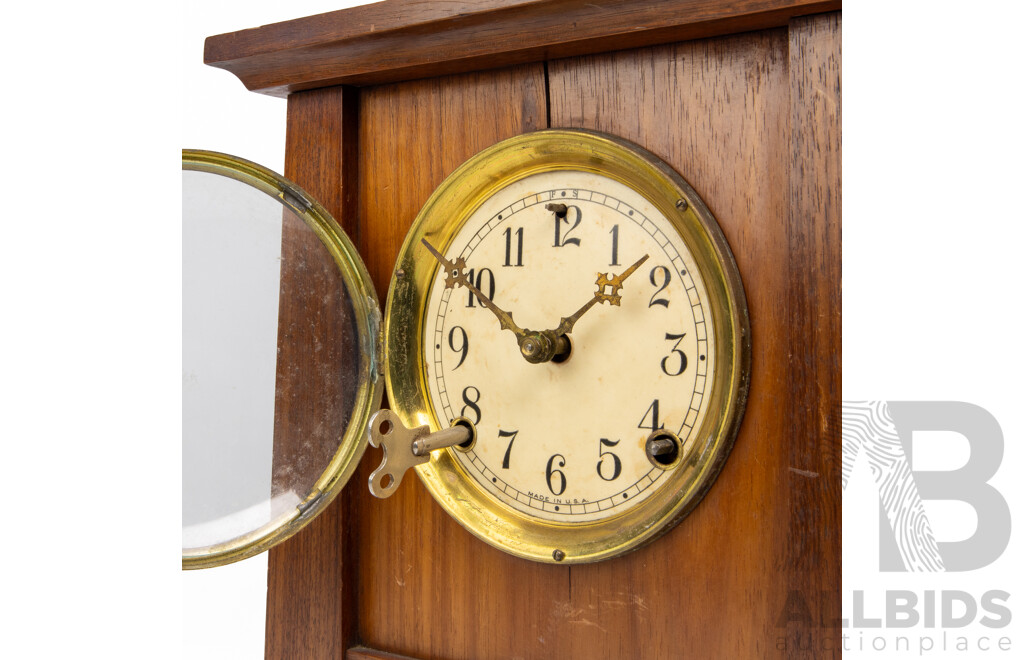 Early Timber Cased Sessions Mantle Clock