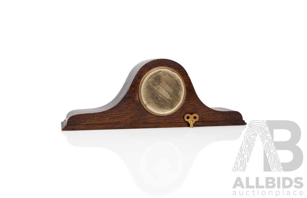 Vintage Timber Napoleon Hat Form Mantle Clock