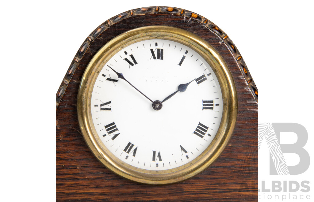 Vintage Timber Napoleon Hat Form Mantle Clock