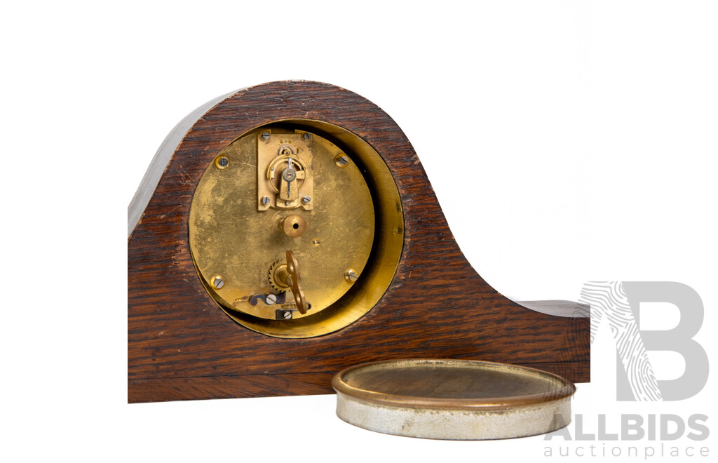 Vintage Timber Napoleon Hat Form Mantle Clock