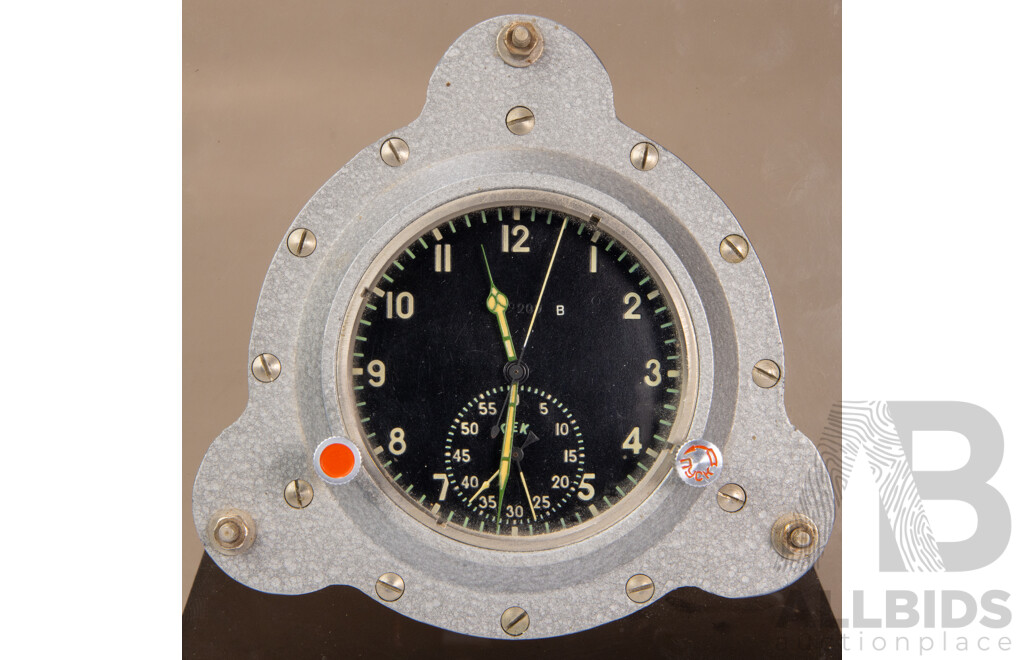 Vintage Mounted CEK Soviet Era Ships Clock