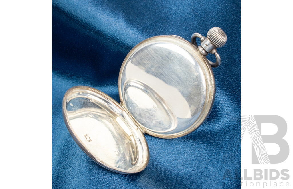 Vintage Silver Swiss Made 17 Jewels Pocket Watch - 456461