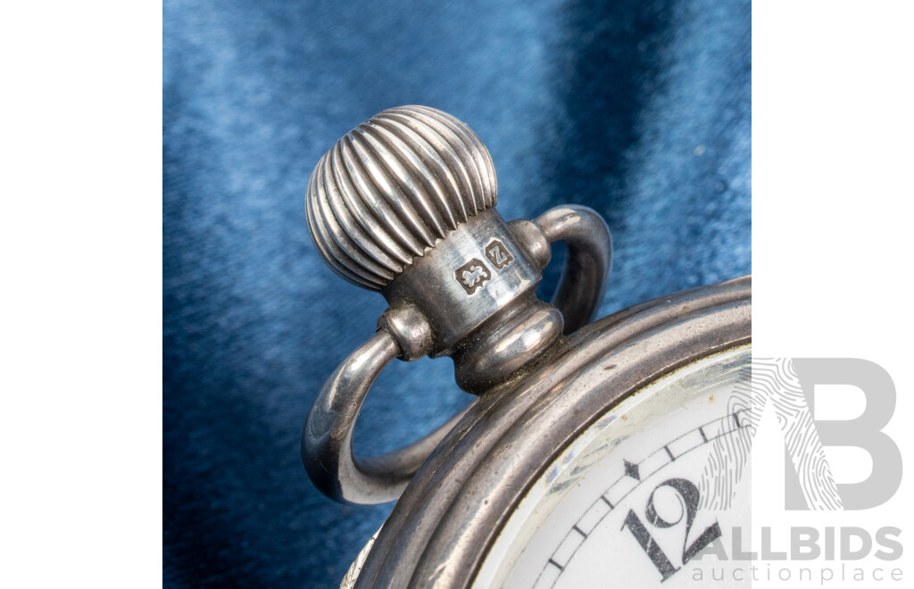 Vintage Silver Swiss Made 17 Jewels Pocket Watch - 456461