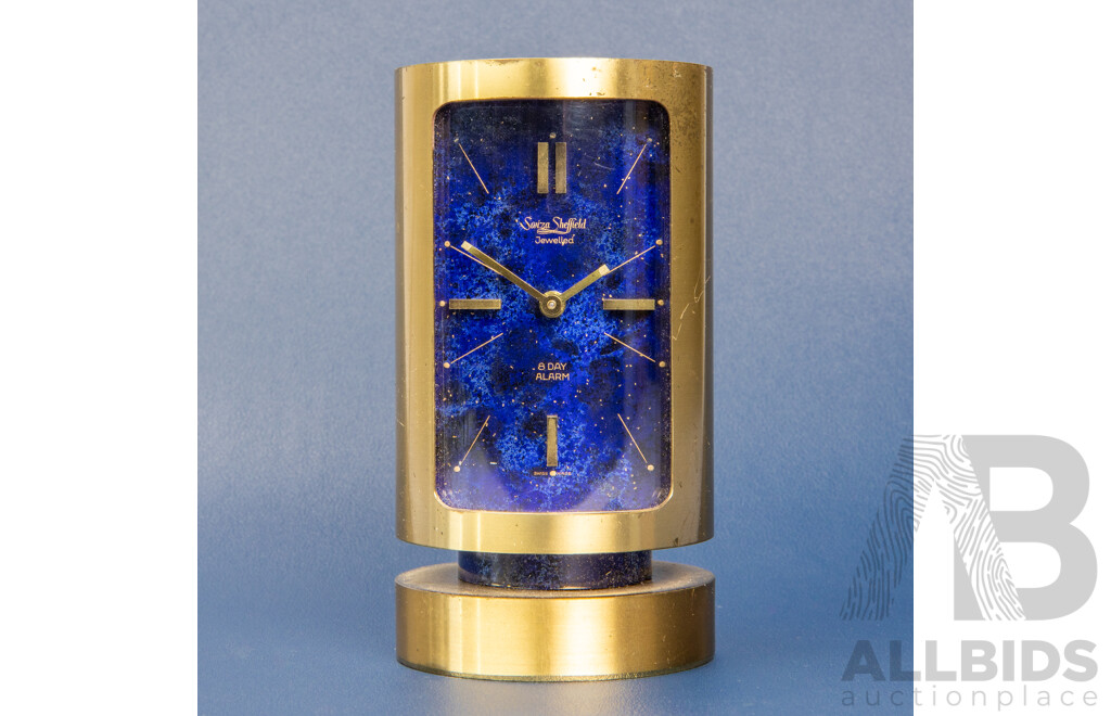 Vintage 1960s Swiza, Sheffield Eight Day Alarm Clock