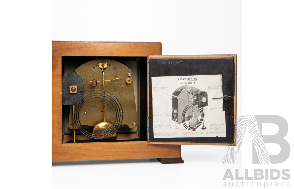 Art Deco Walnut Veneered Mantle Clock