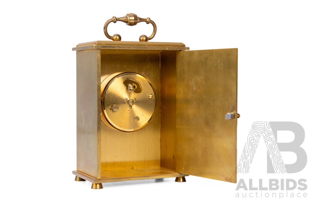 Vintage Swiss Brass Carriage Clock by Swiza