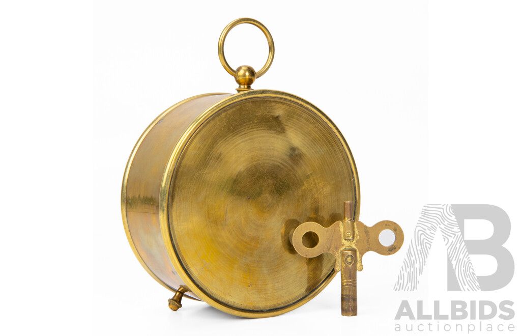 Vintage French Brass Drum Clock