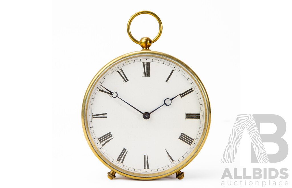 Vintage French Brass Drum Clock