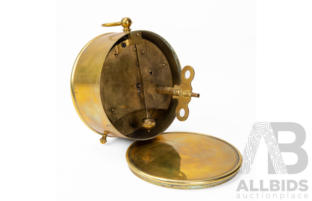 Vintage French Brass Drum Clock