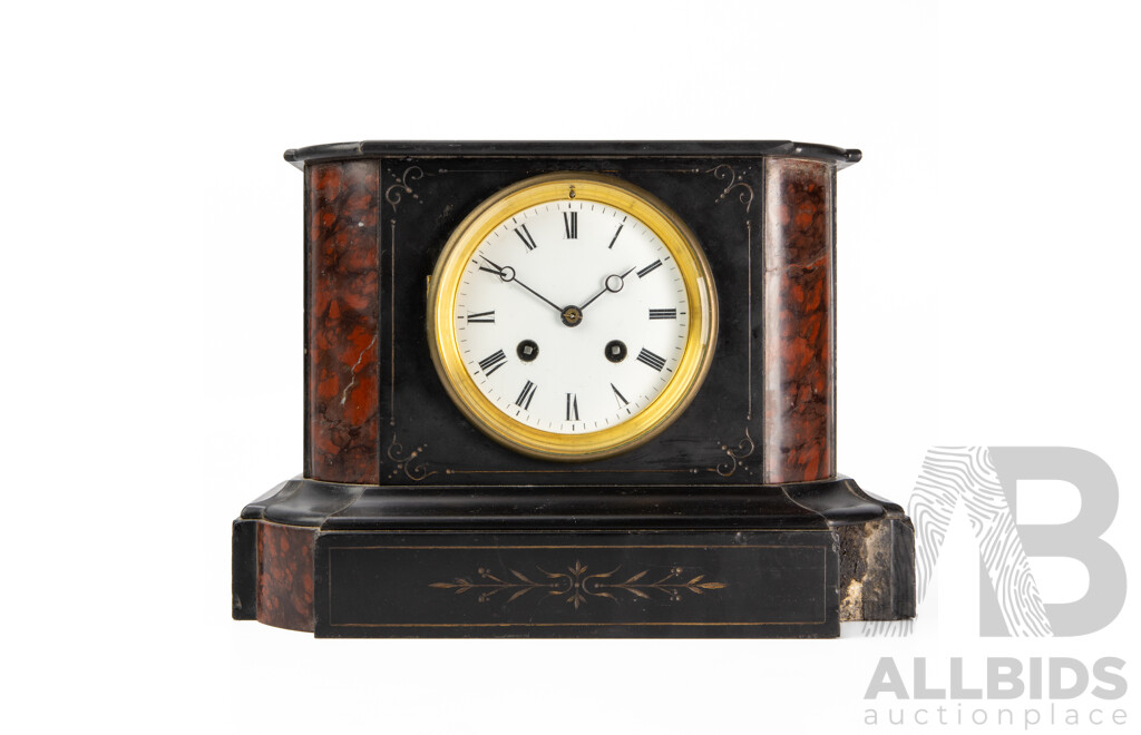 Early Victorian Slate Mantle Clock