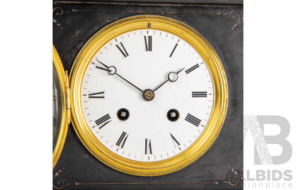 Early Victorian Slate Mantle Clock