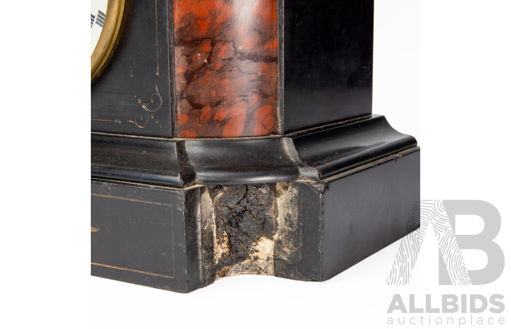 Early Victorian Slate Mantle Clock