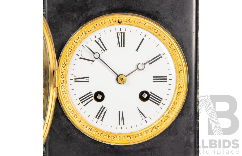 Early Victorian Slate Mantle Clock