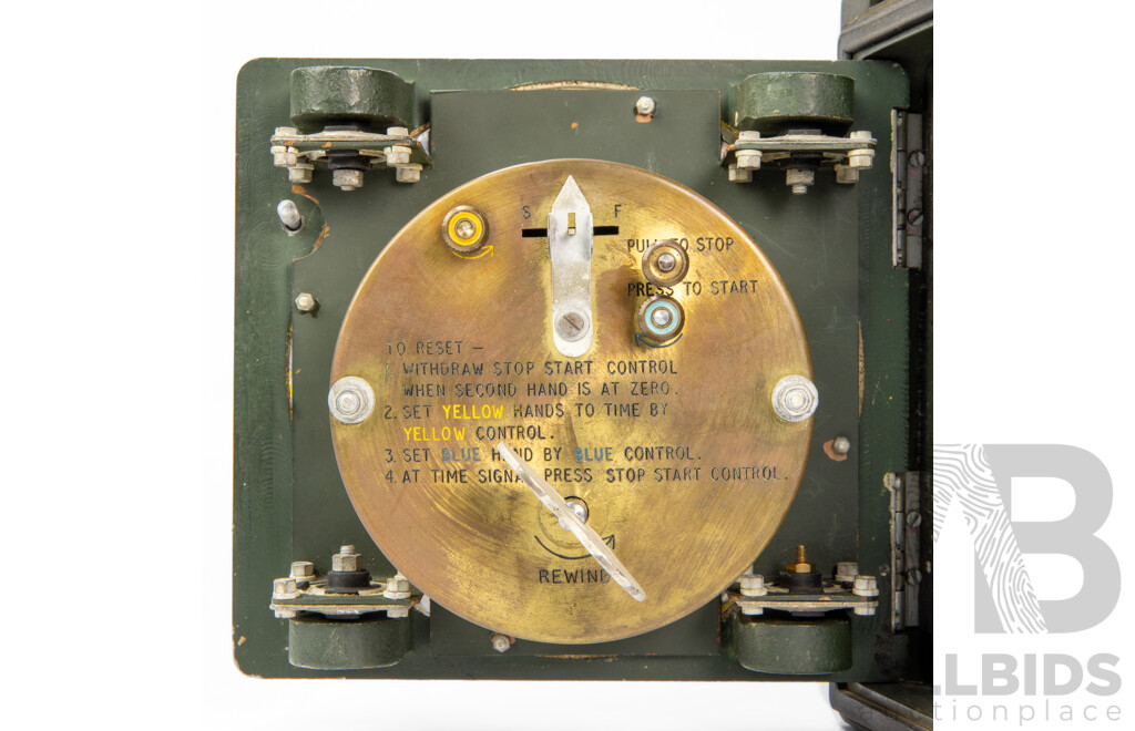 Vintage Timber Cased 24-Hour Military Clock