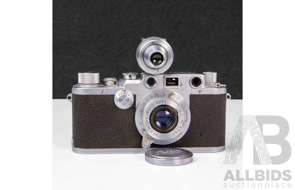 Leica IIIc 35mm Screw Mount Rangefinder Camera with Leitz Elmar 50mm F/3.5 Lens