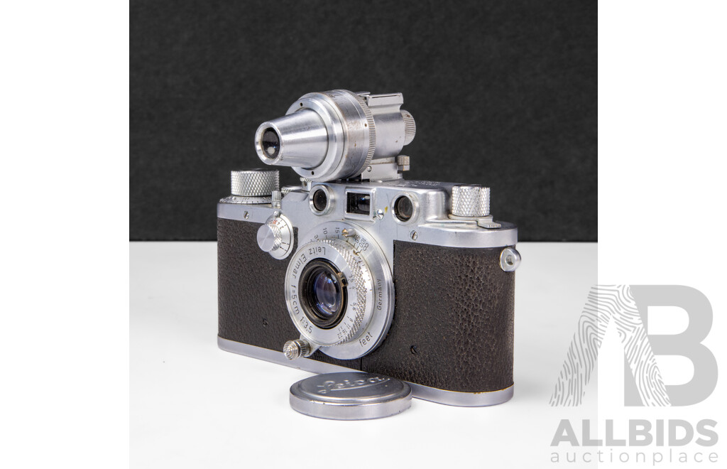 Leica IIIc 35mm Screw Mount Rangefinder Camera with Leitz Elmar 50mm F/3.5 Lens