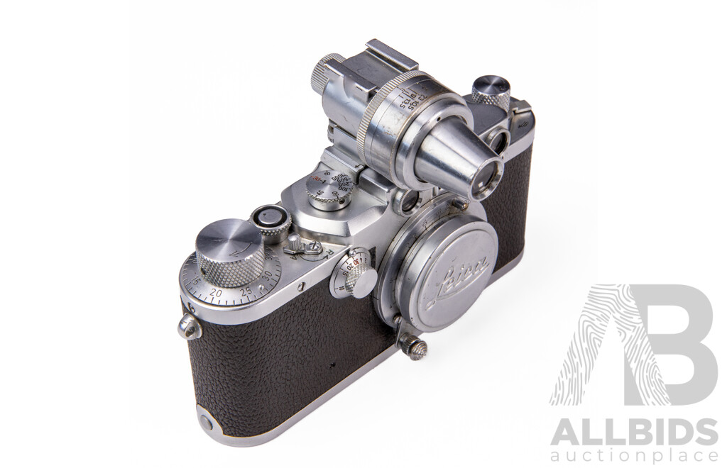 Leica IIIc 35mm Screw Mount Rangefinder Camera with Leitz Elmar 50mm F/3.5 Lens
