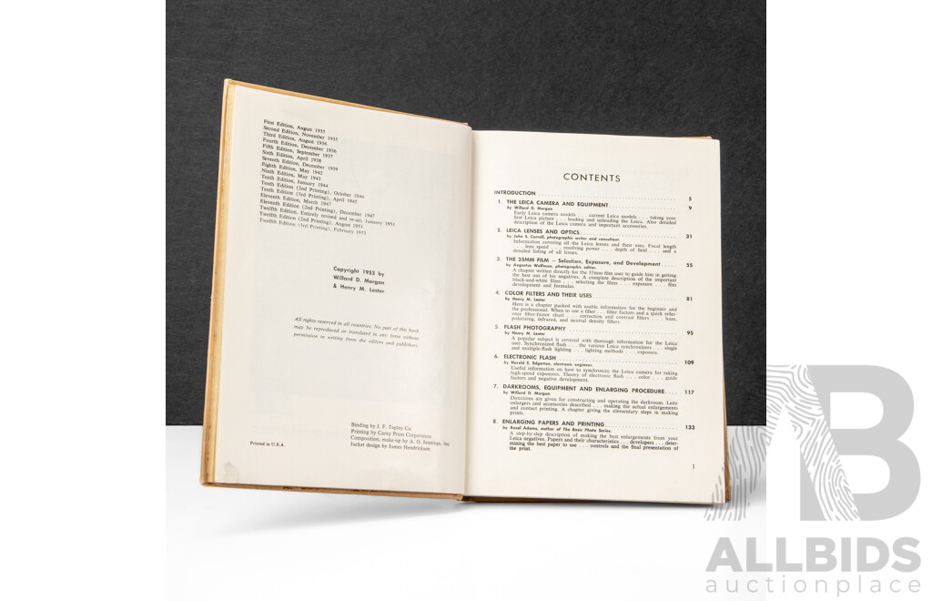 1953 Leica Manual by Willard D. Morgan and Henry M. Lester, Twelfth Edition