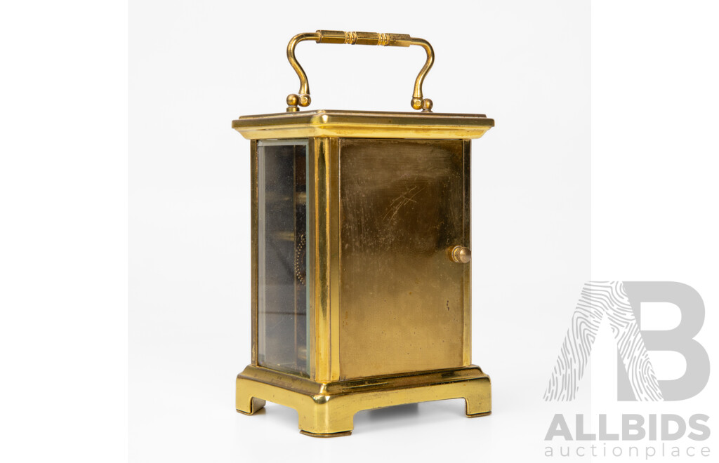 Vintage French Brass Eight Day Carriage Clock by Bayard