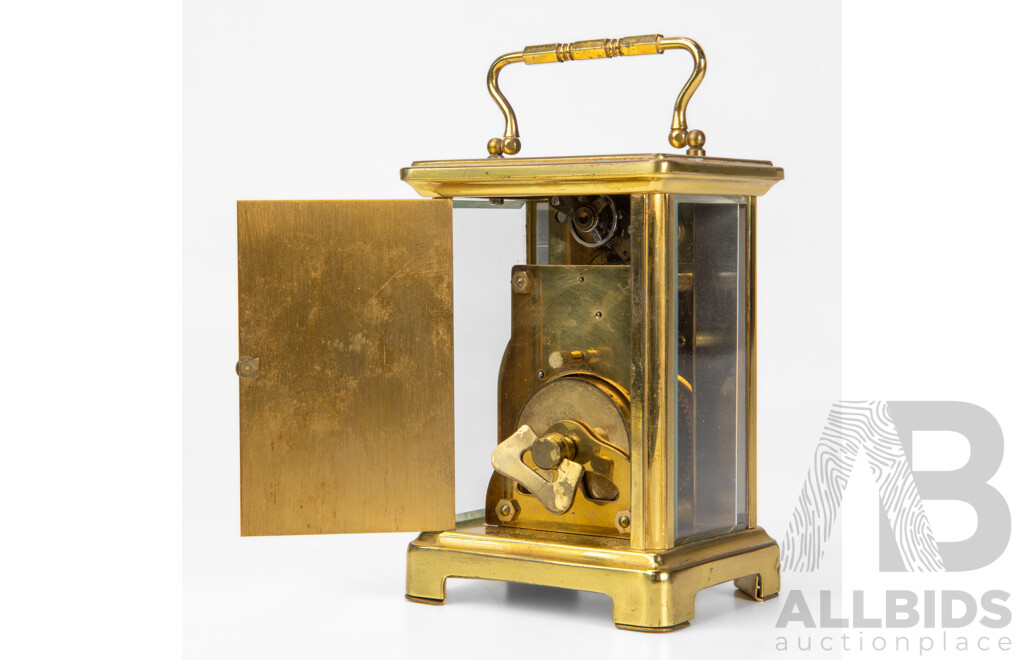 Vintage French Brass Eight Day Carriage Clock by Bayard