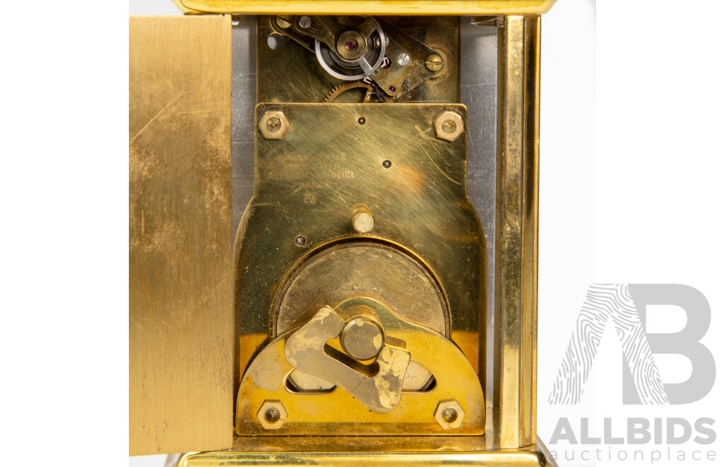 Vintage French Brass Eight Day Carriage Clock by Bayard