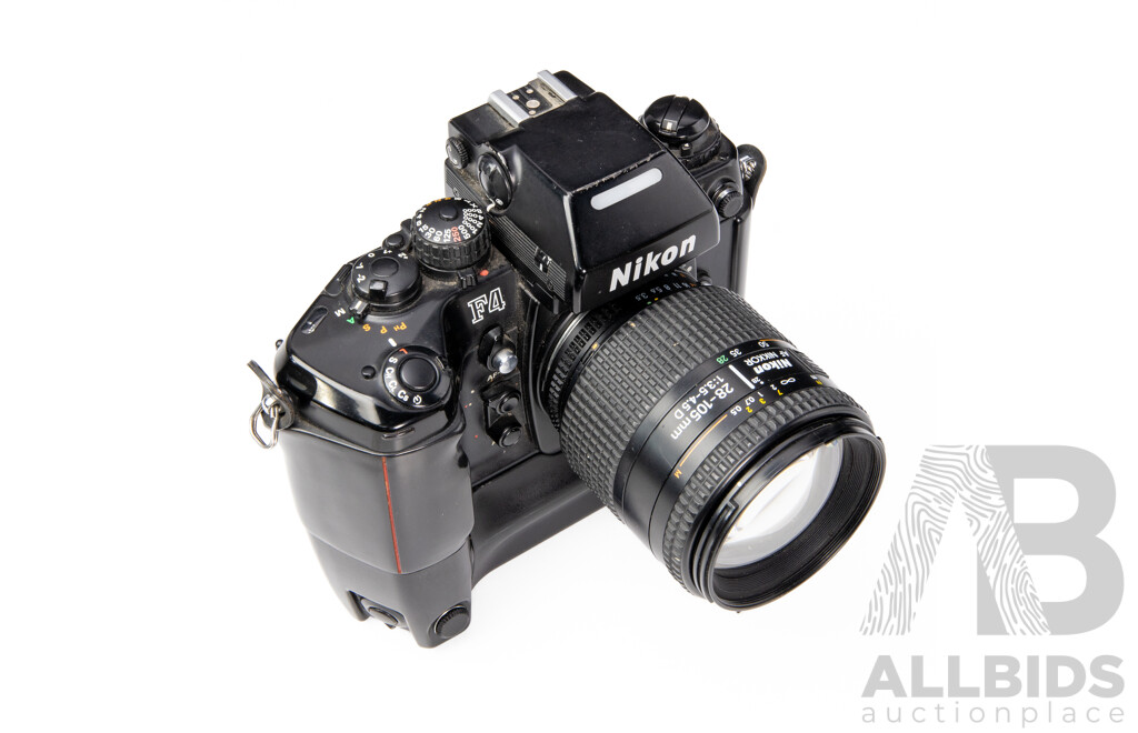 Nikon F4E 35mm SLR Camera with AF Nikkor 28–105mm F/3.5–4.5D Lens