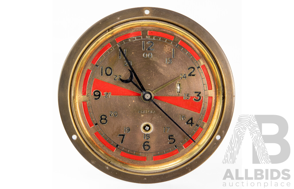 Vintage Brass Chelsea Porthole Clock