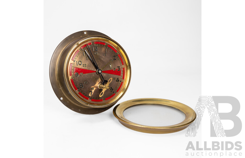 Vintage Brass Chelsea Porthole Clock