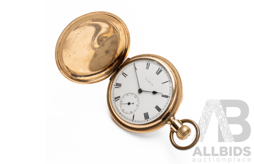 Vintage Elgin Gold Filled Pocket Watch - 8303807
