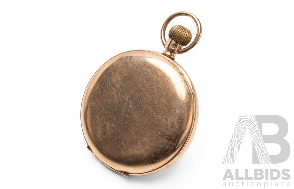 Vintage 9ct Rose Gold Keystone, USA Pocket Watch - 3992