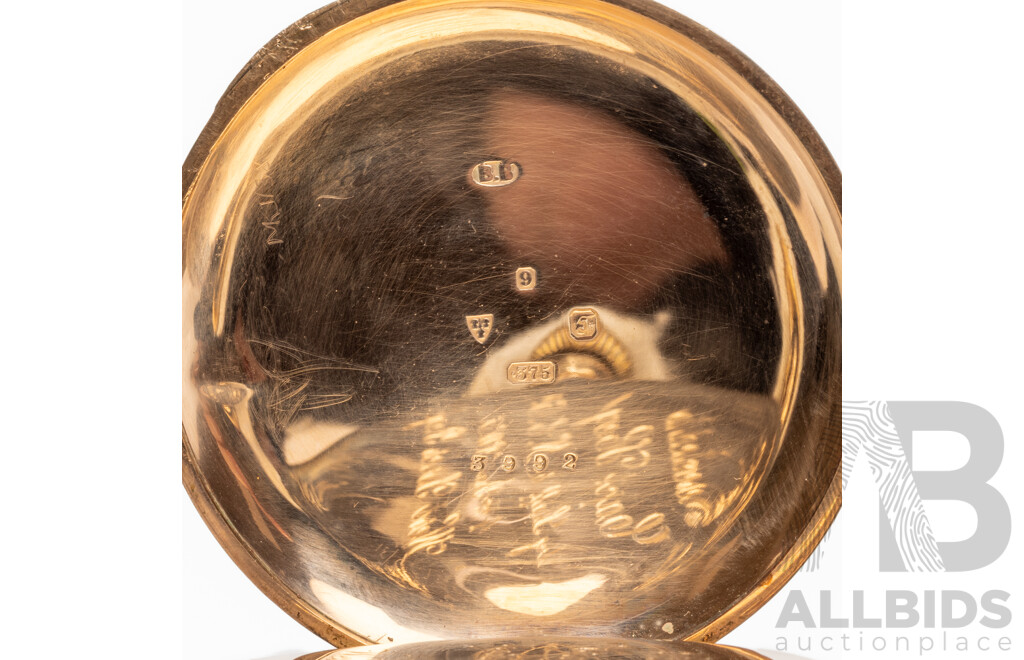Vintage 9ct Rose Gold Keystone, USA Pocket Watch - 3992