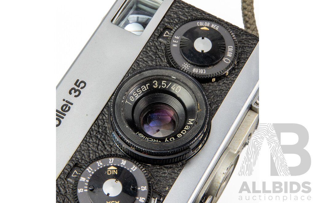 Rollei 35 Silver Compact 35mm Film Camera with First Edition Guide