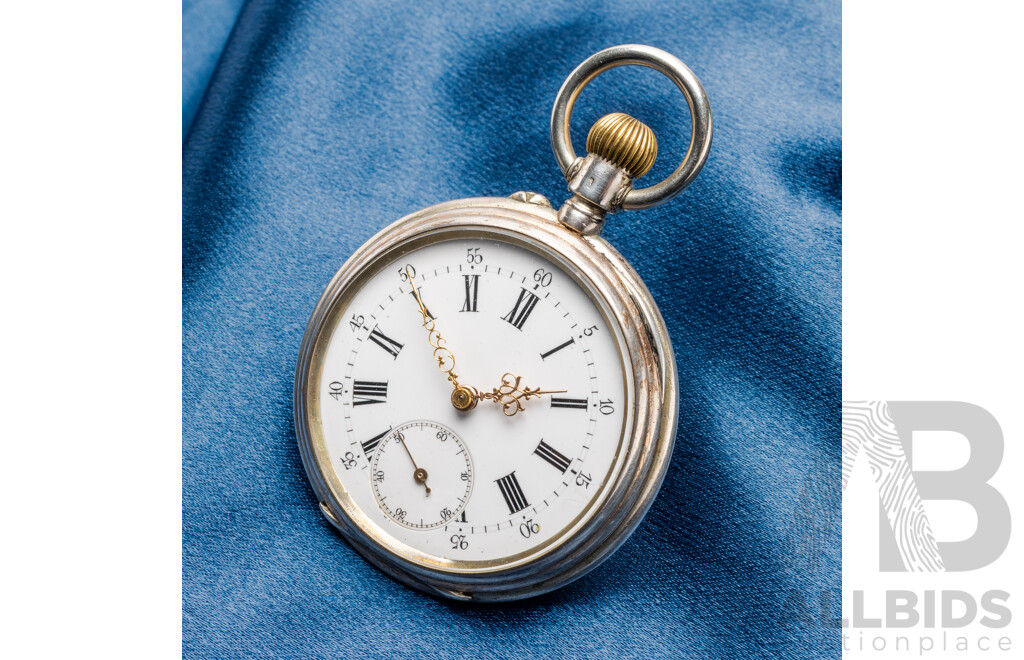 Louis-Ulysse Chopard (L.U.C.) Swiss 800 Silver Hunter Pocket Watch, Circa 1900