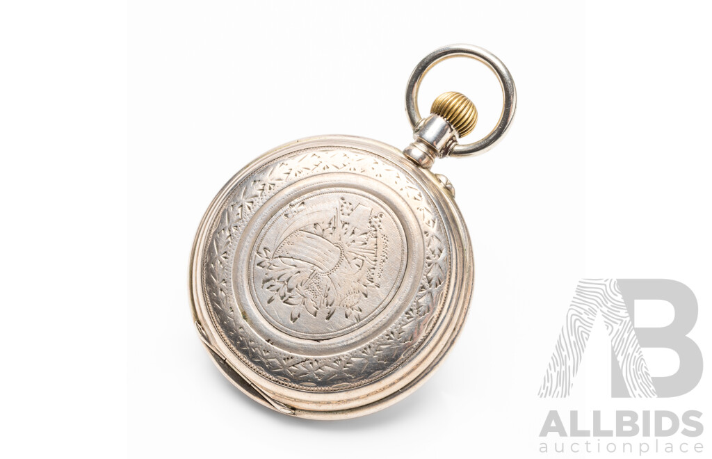 Louis-Ulysse Chopard (L.U.C.) Swiss 800 Silver Hunter Pocket Watch, Circa 1900