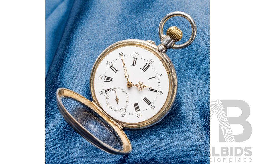 Louis-Ulysse Chopard (L.U.C.) Swiss 800 Silver Hunter Pocket Watch, Circa 1900