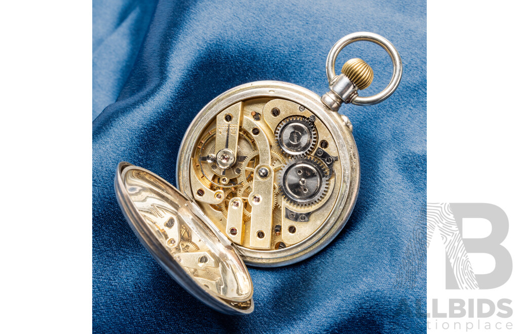 Louis-Ulysse Chopard (L.U.C.) Swiss 800 Silver Hunter Pocket Watch, Circa 1900