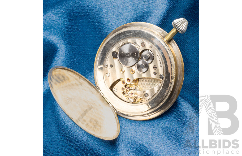 Vintage 8 Days Cyma Nickel Plated Swiss Made Pocket Watch - 5485